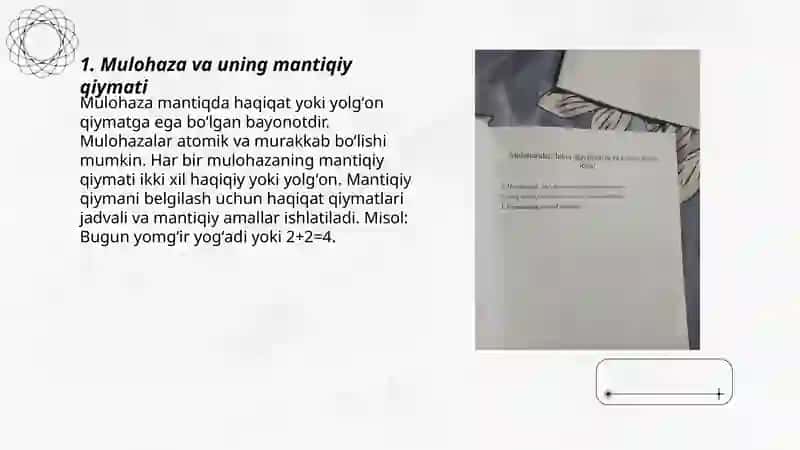 Mulohazalar ustida mantiqiy amallar 3