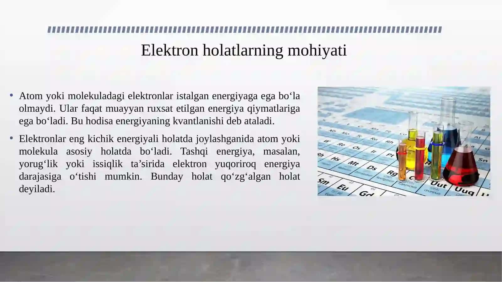 Elektron xolatlar 3