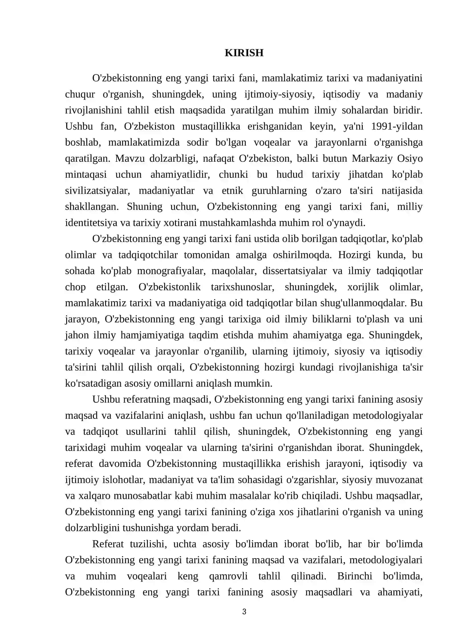 O'zbekistonning eng yangi tarixi fanining maqsad va vazifalari 3
