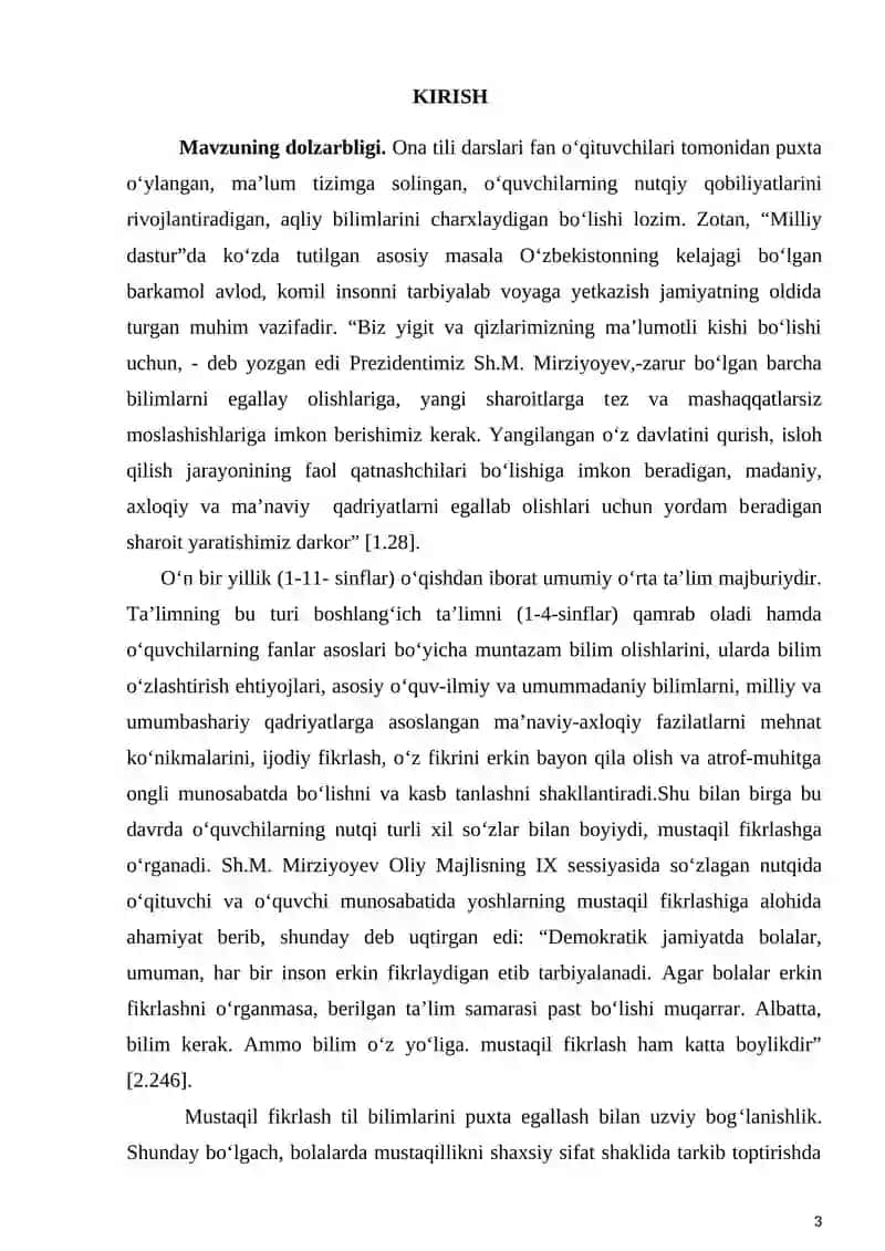 Ona Tili O'qitish Metodikasi 3