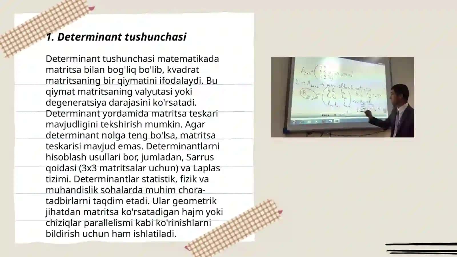 Determinantlar nazariyasi 3