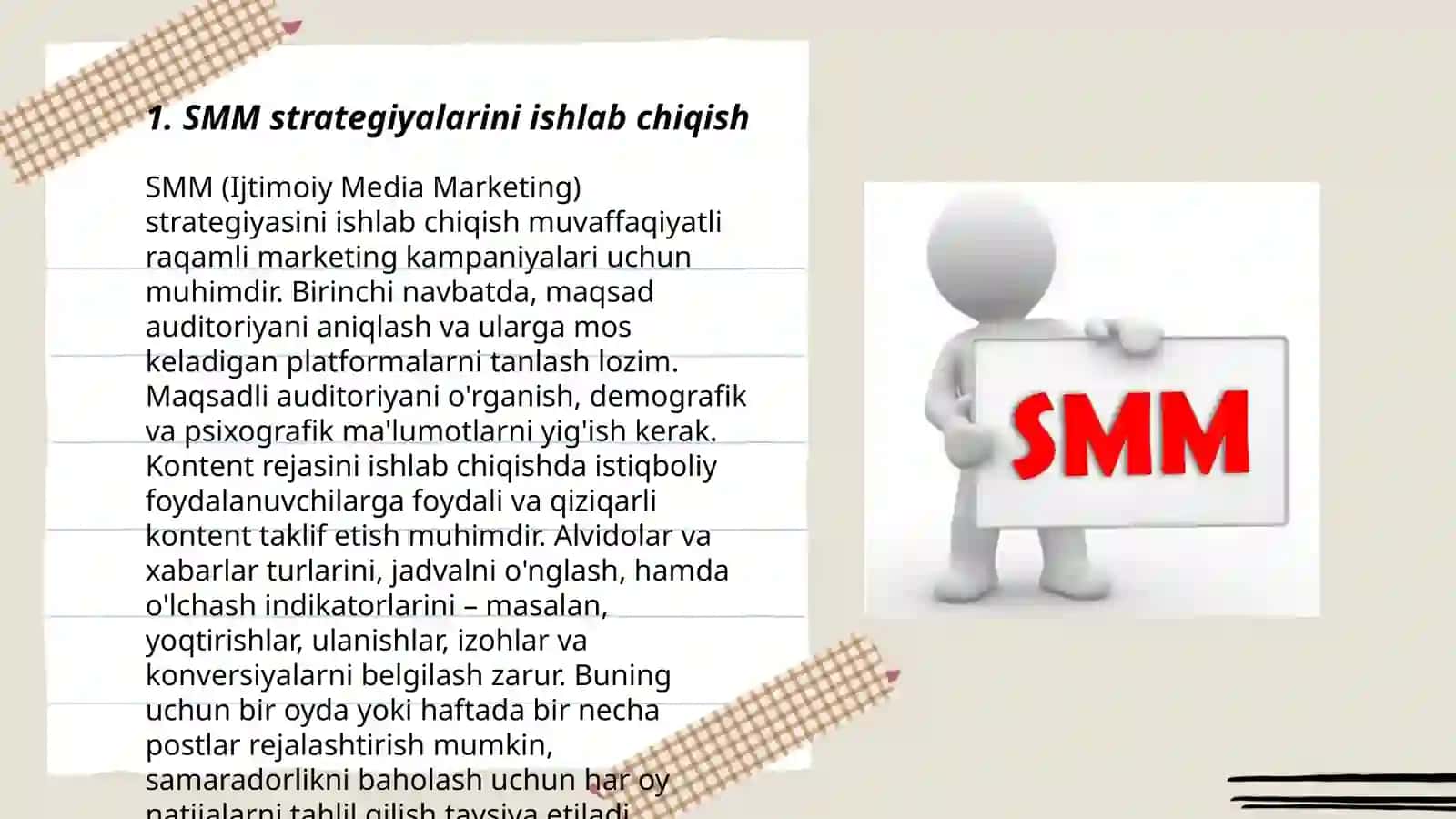 SMM loyihalar bilan ishlash 3
