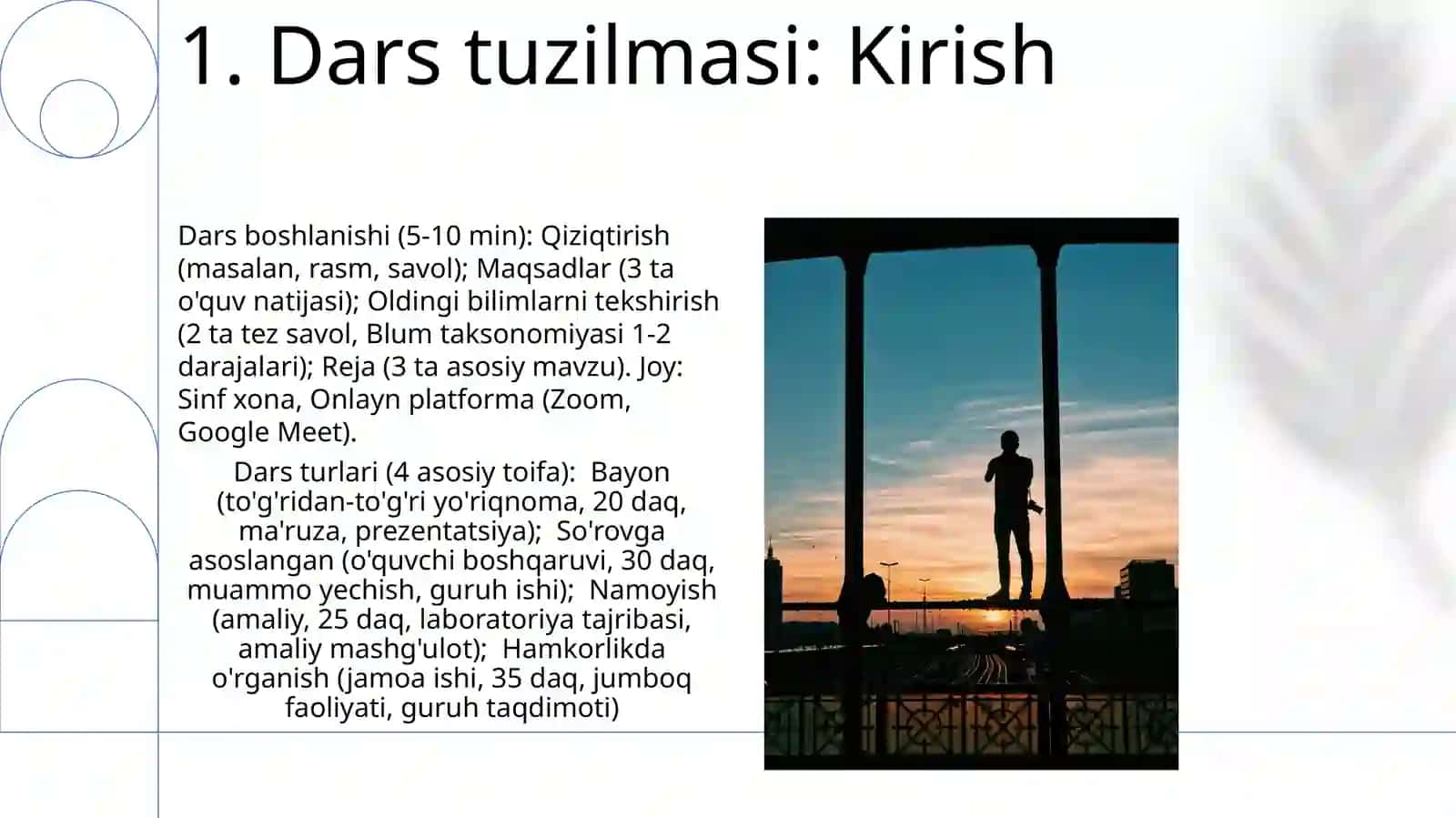 Darsning turlari va tuzilish 3