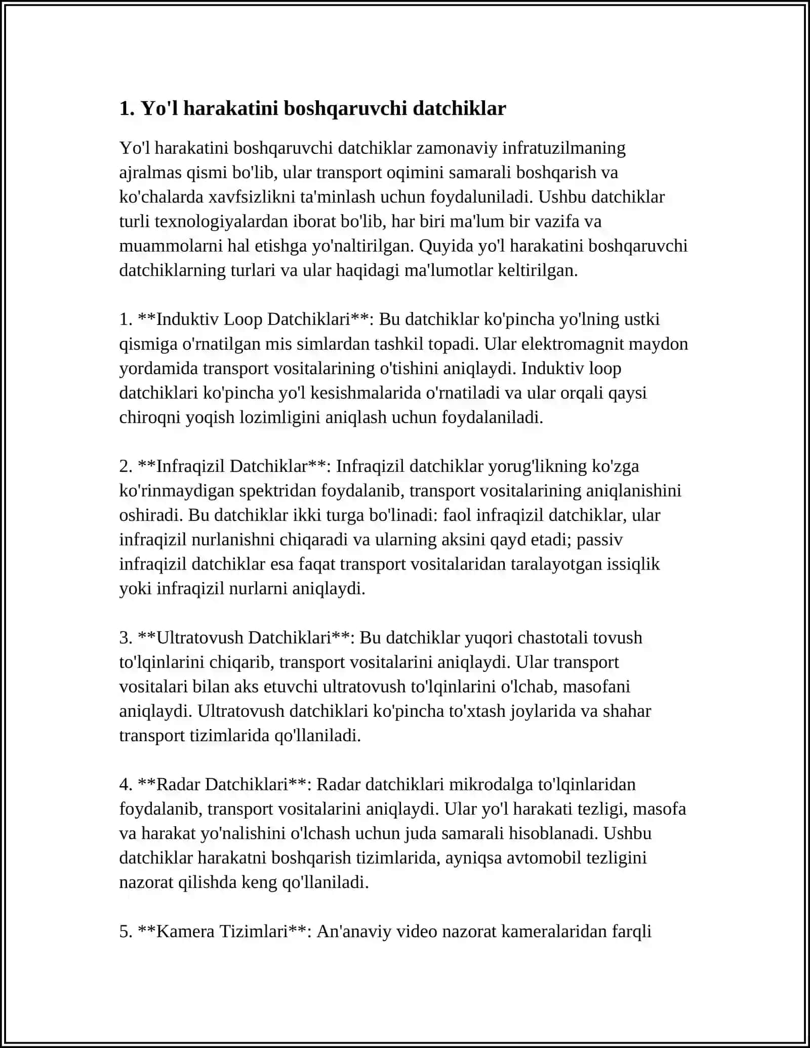 AVTOMAGISTRALLARDA HARAKATNI AVTOMATIK BOSHQARISHNING TEXNIK VOSITALARI 3