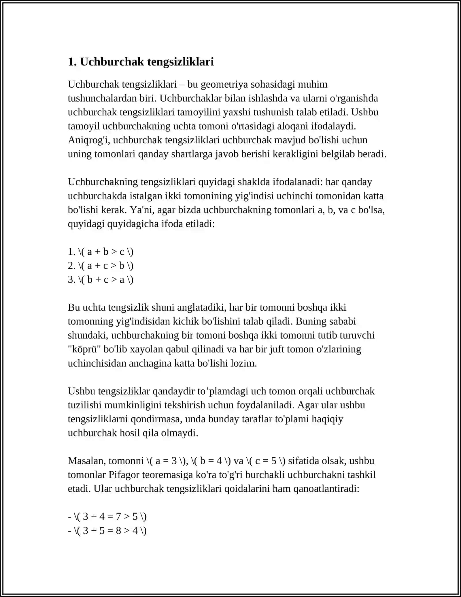 GEOMETRIK TENGSIZLIKLAR 3