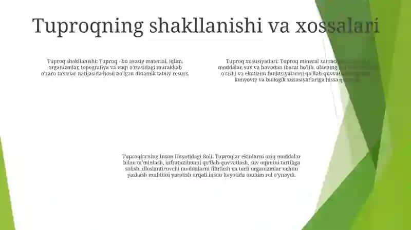 Tuproqlarning Inson Hayotidagi Roli 3