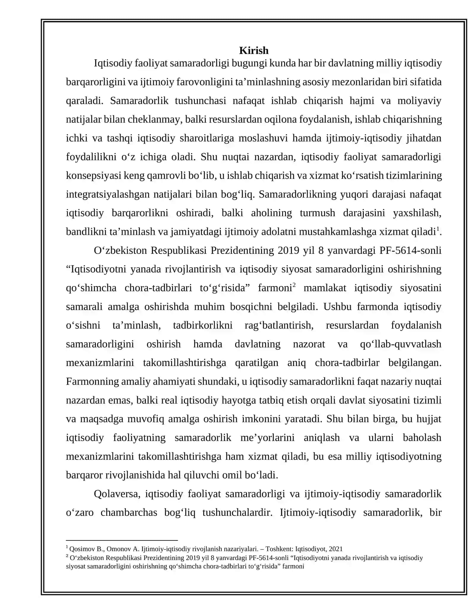 Iqtisodiy faoliyat samaradorligi 3
