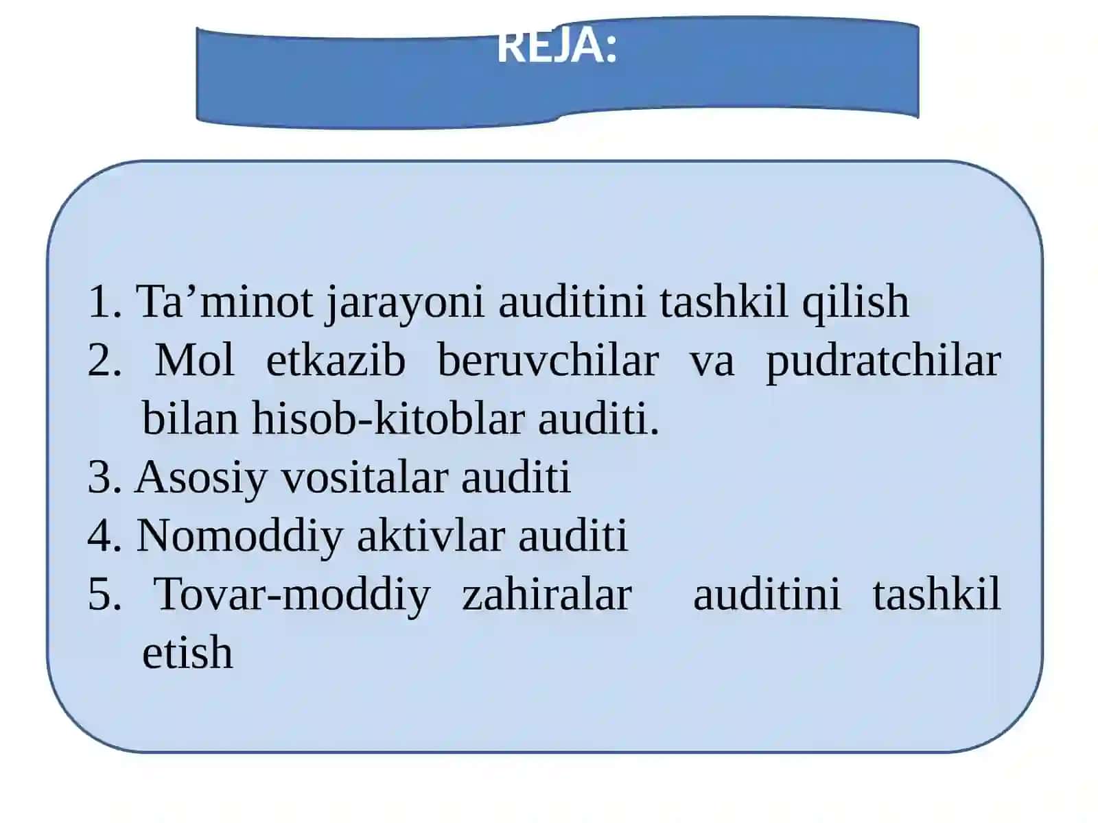 TA’MINOT JARAYONI AUDITI 3