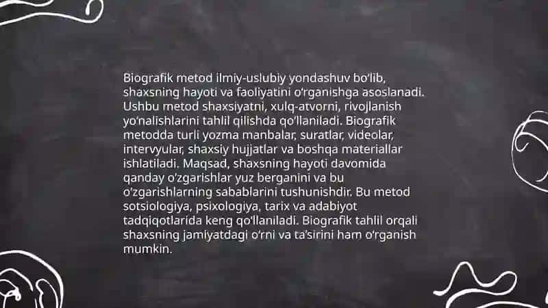 Shaxsni o'rganish metodlari 3