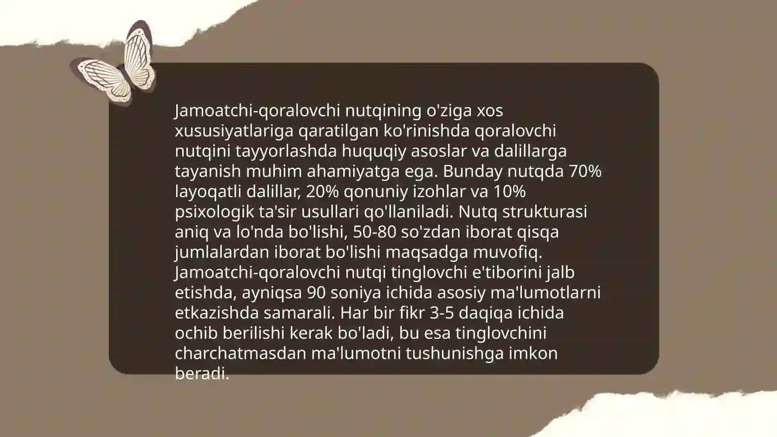 Jamoatchi -qoralovchi nutqi ustida ishlash 3