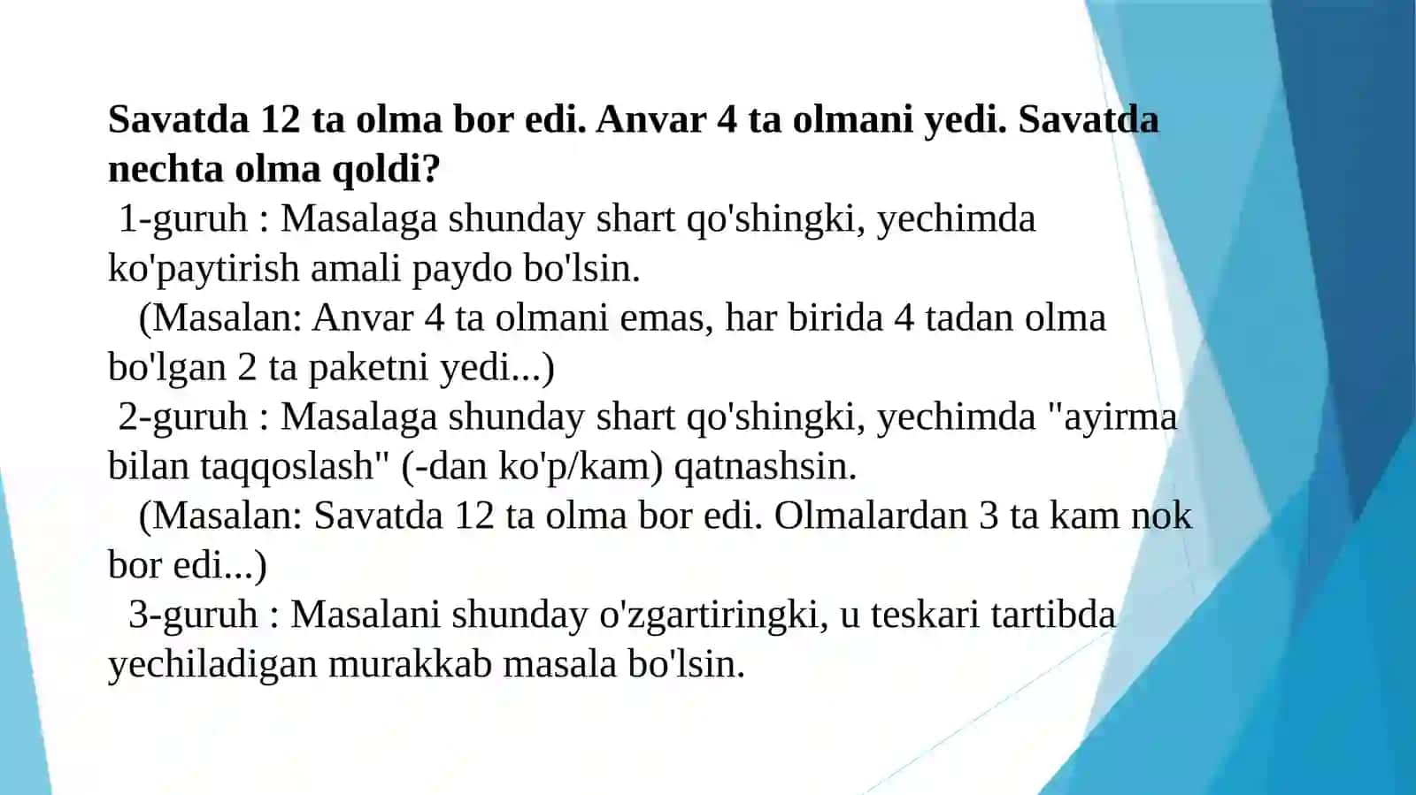 Arifmetik masalalar yechishga o‘rgatish metodikasi 3