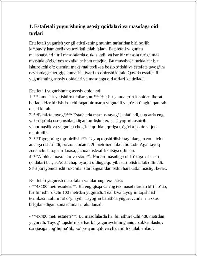 ESTAFETALI YUGURISH MASOFASINI TEXNIKASI 3