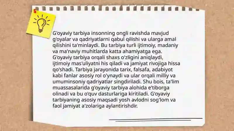 G'oyaviy tarbiya masalalari 3