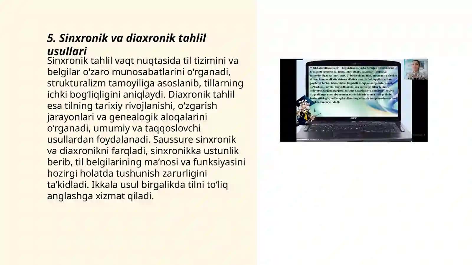 F.Dsyossur haqida "Tilshunoslik kitobi " bóyicha 3