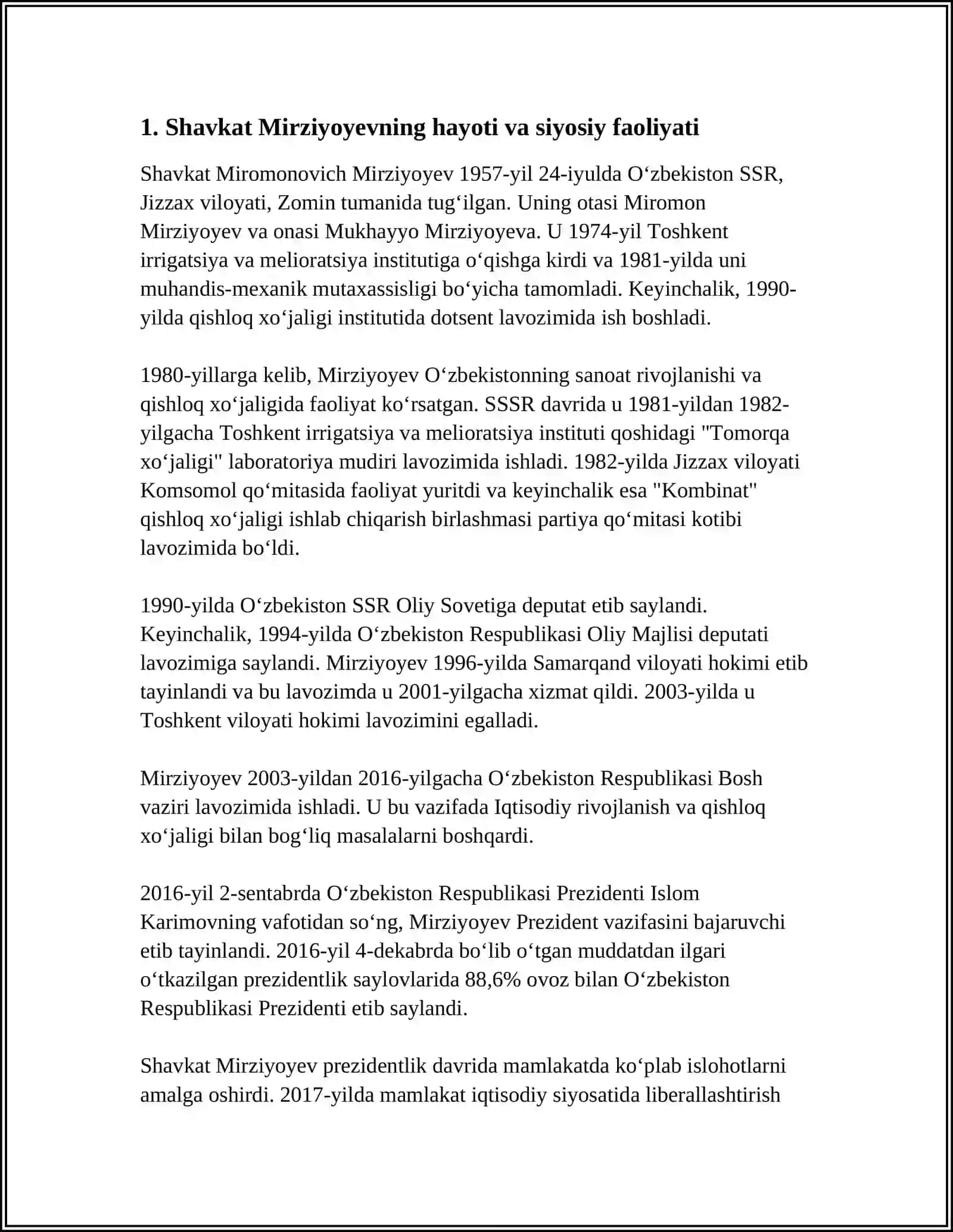 Shavkat Mirziyoyev Miromonovich 3