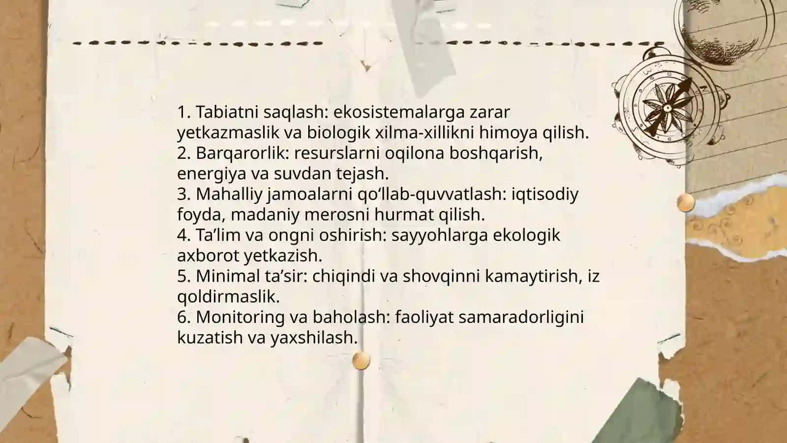 Ekaturizmning yoʻnaltiruvchi qoidalari 3