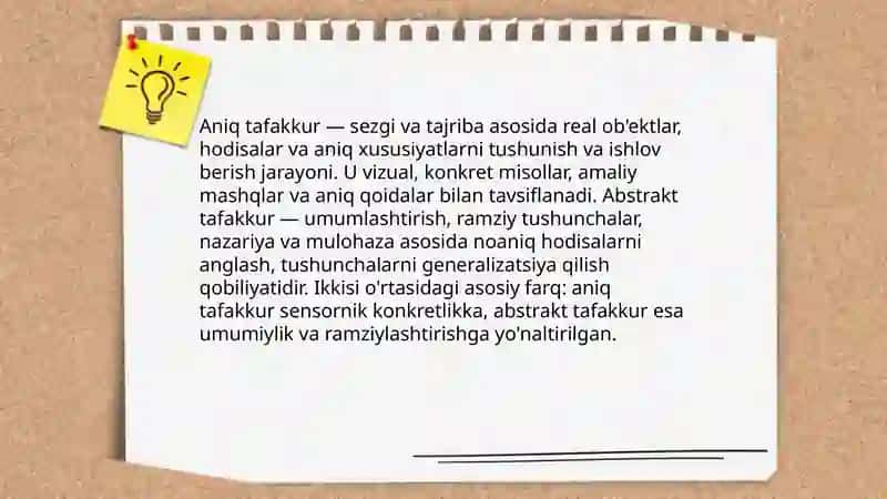 Aniq va abstrakt tafakkur 3