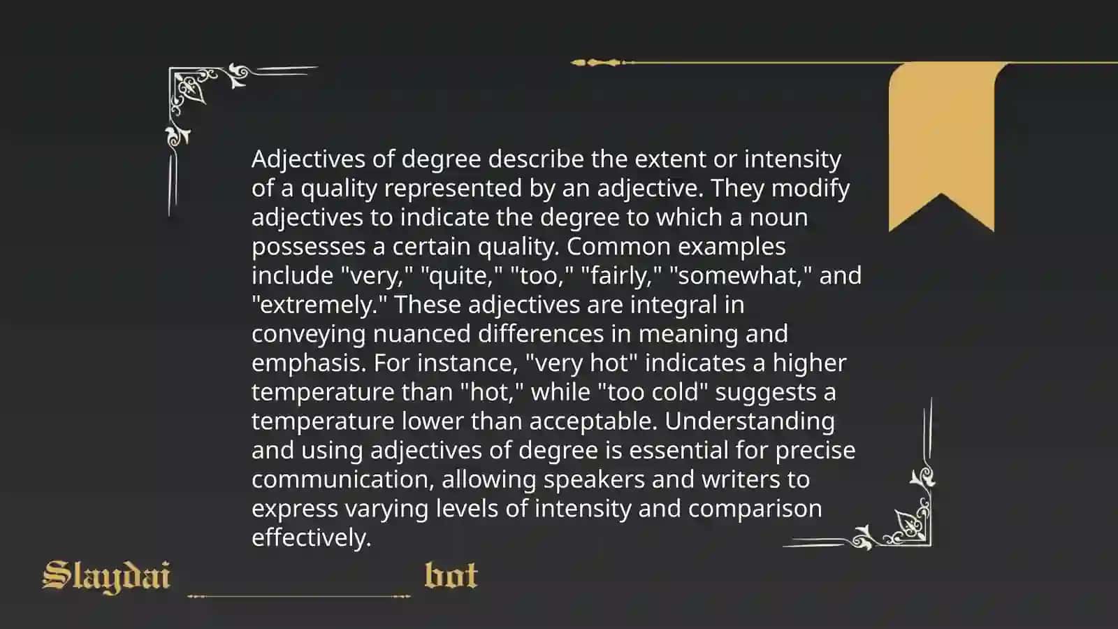 Adjective of degree 3