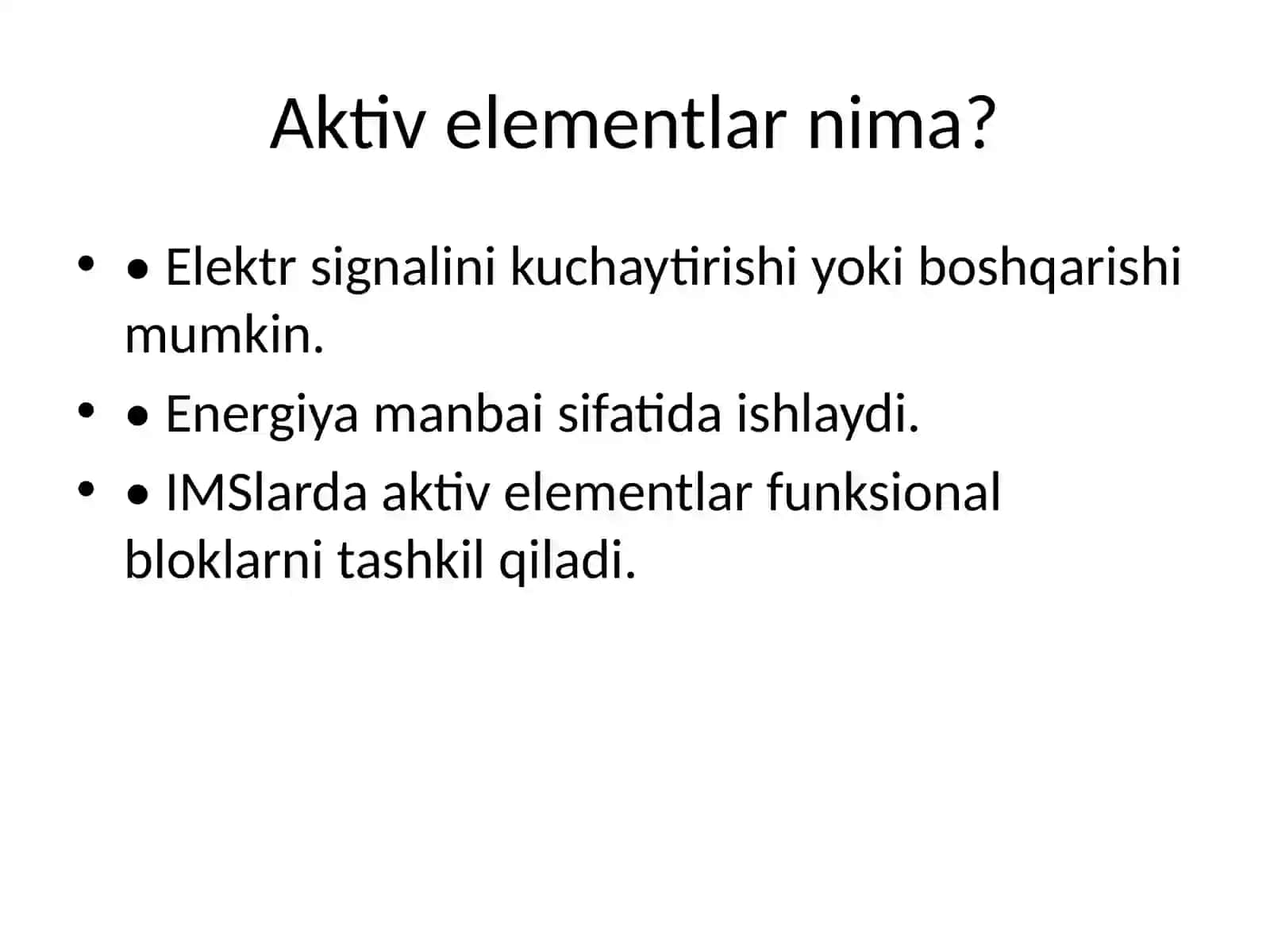 Elektronika va sxemalar fanidan tayyorlaganMustaqil ishi 3