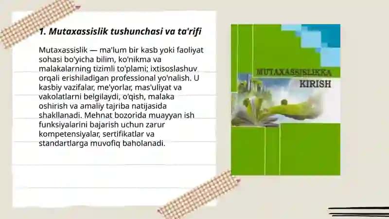 Mutaxassislikka oid asosiy tushuncha va terminlar 3
