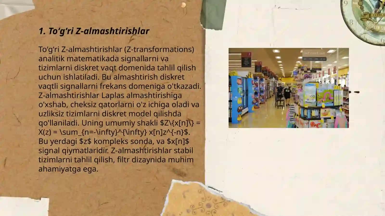 Toʼgʻri va teskari z-almashtirishlar 3