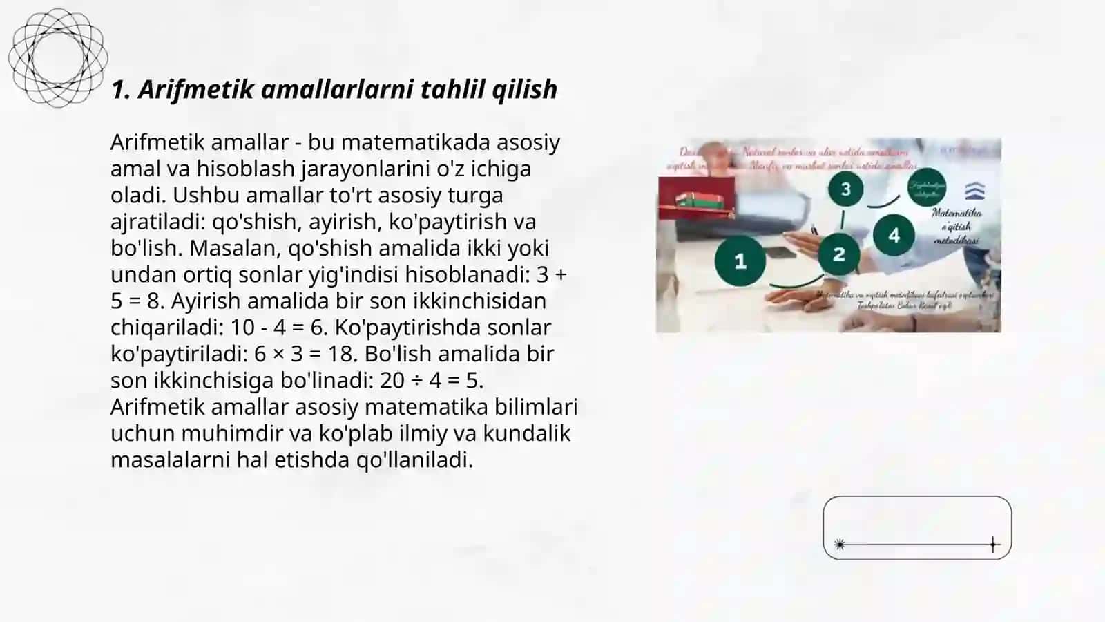 Arifmetik amallarni tahlil qilish 3