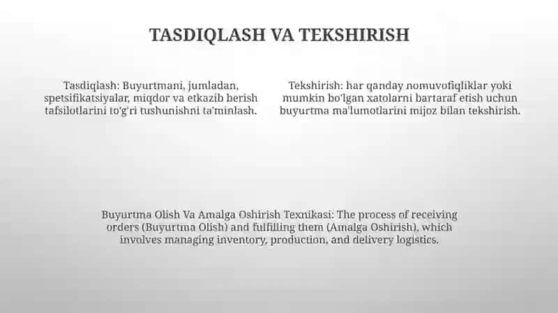 Buyurtma Olish Va Amalga Oshirish Texnikasi 3