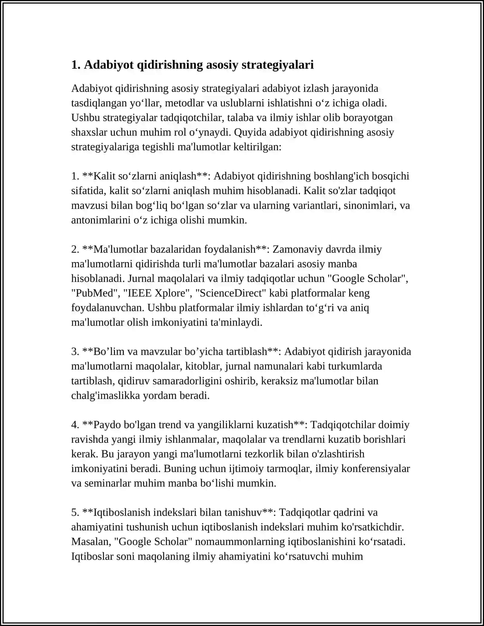 ADABIYOTNI IZLASH VA TANLASH 3