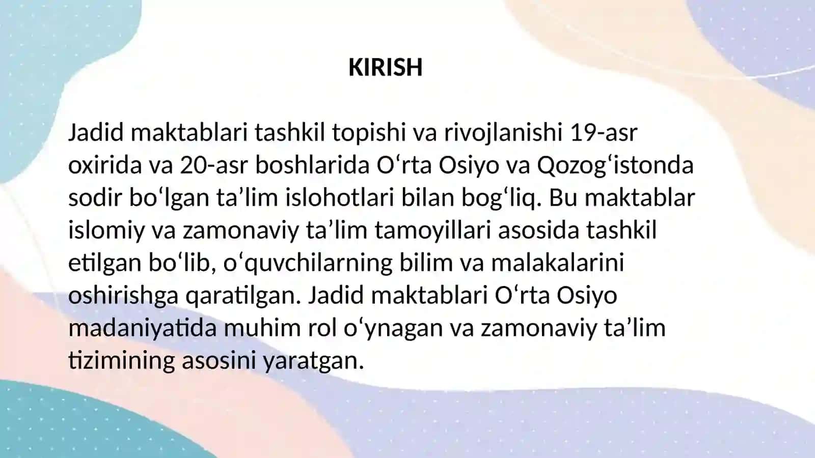Jadid maktablari tashkil topishi va rivojlanishi 3