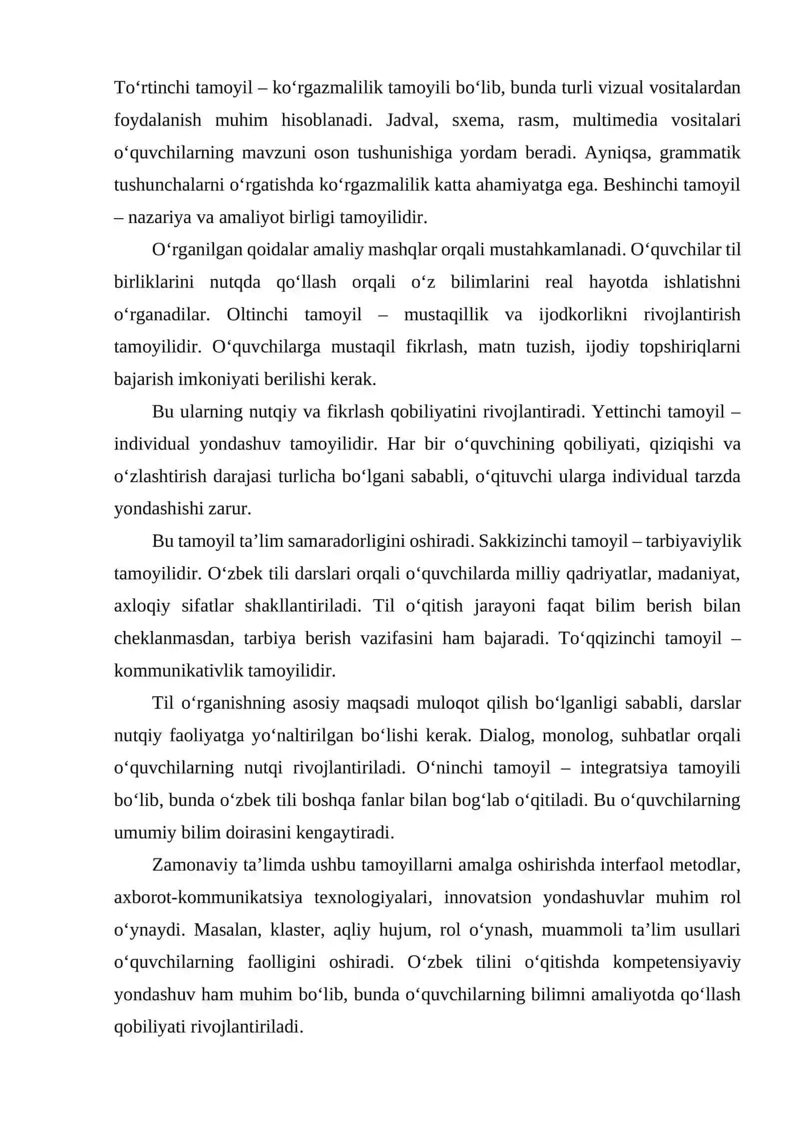 OʻZBEK TILINI OʻQITISHNING TAMOYILLARI 3
