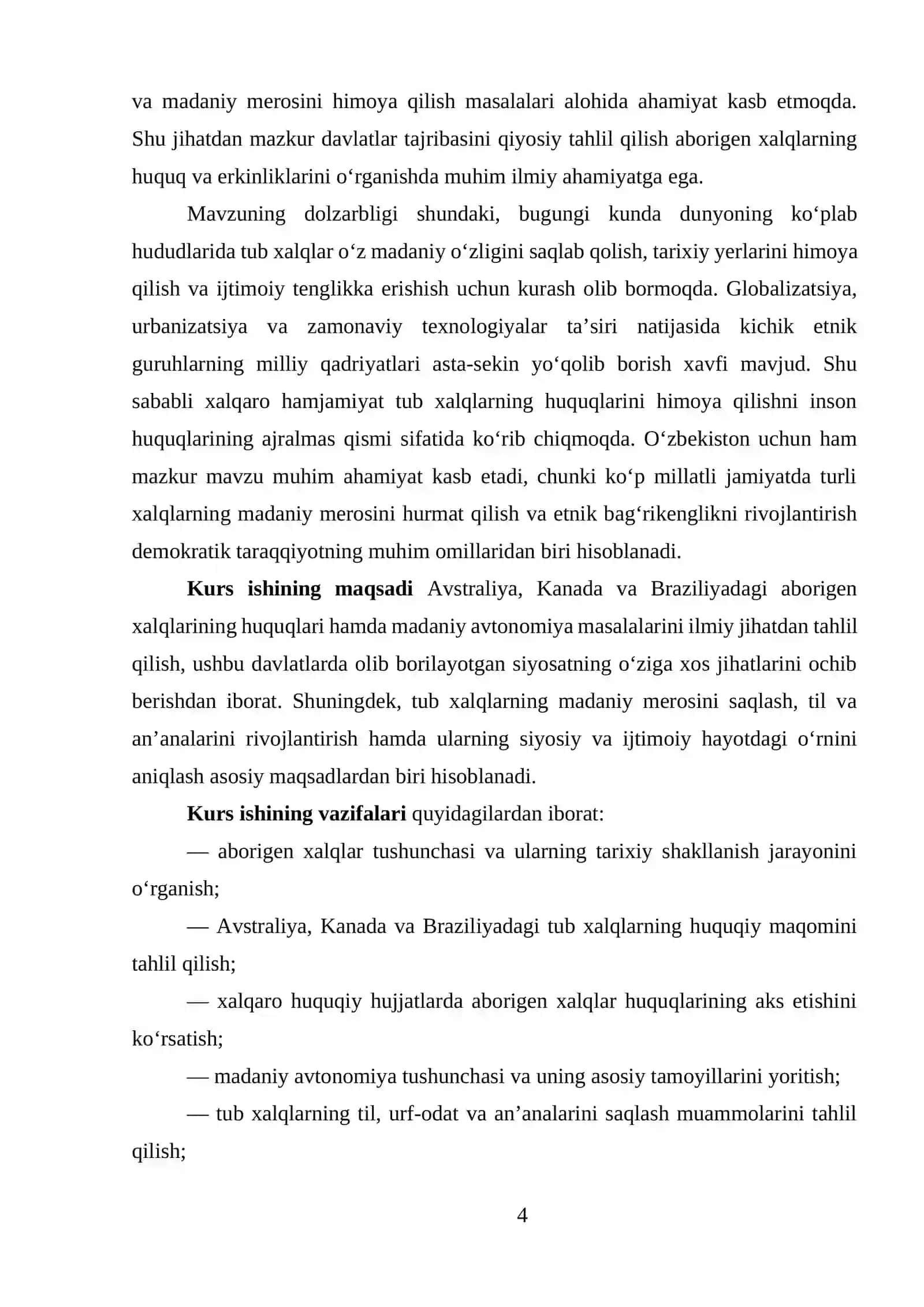 ABORIGEN XALQLARINING HUQUQLARI VA MADANIY AVTONOMIYA MASALALARI (AVSTRALIYA KANADA BRAZILIYA) 3