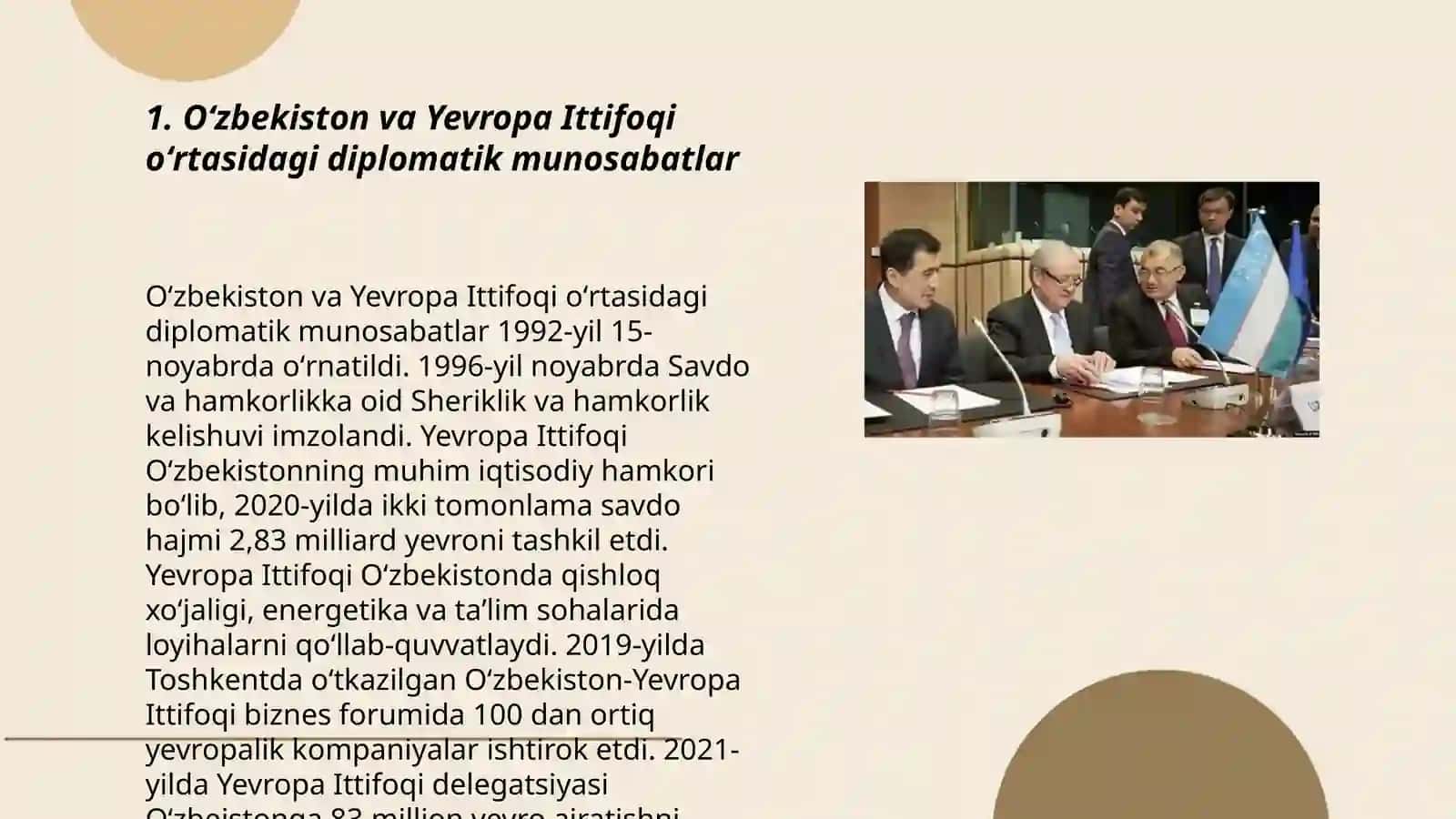 Oʻzbekiston va Yevropa Ittifoqi munosabatlari 3