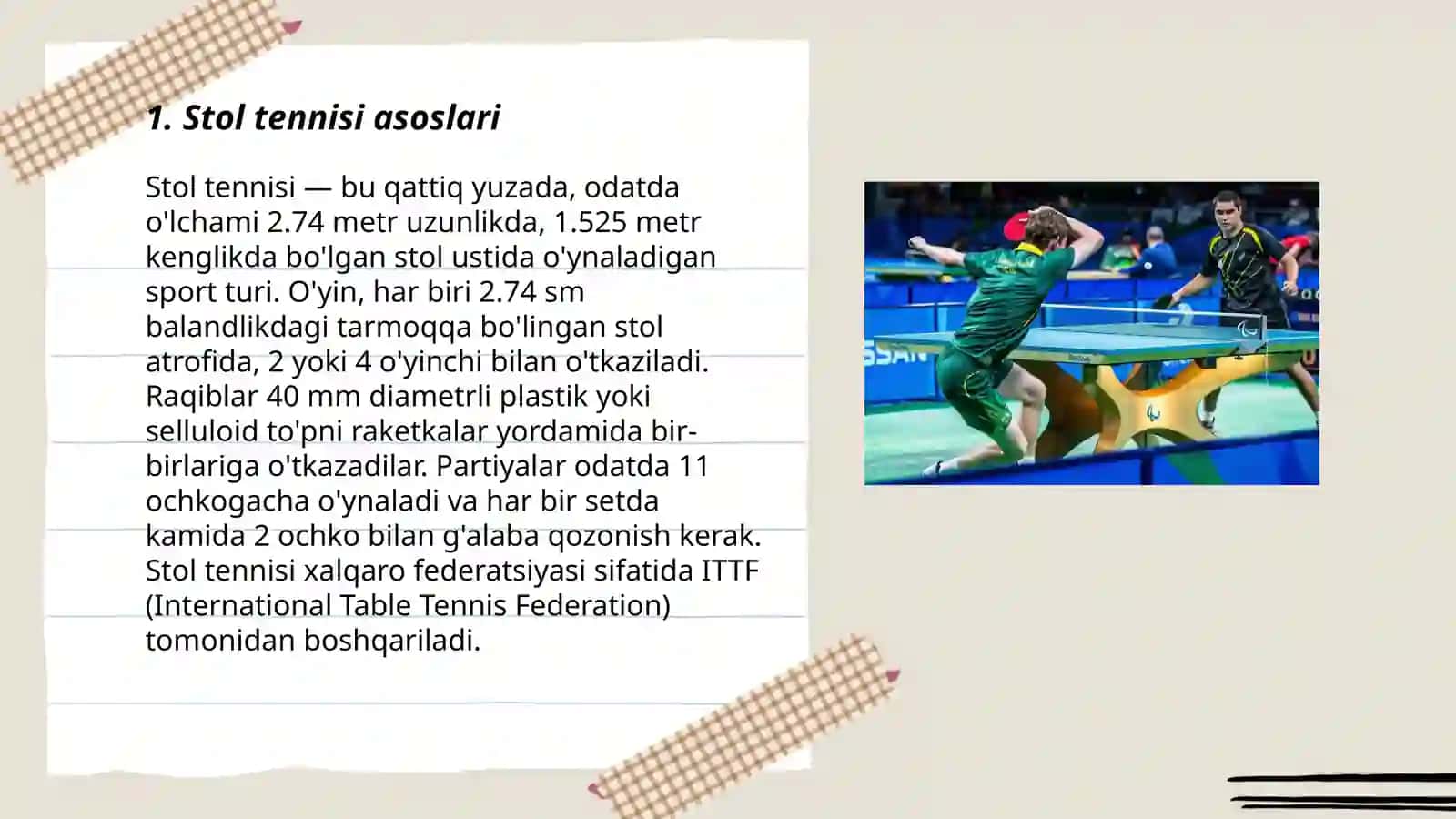 Stol tennisi o'yin qoidalari 3