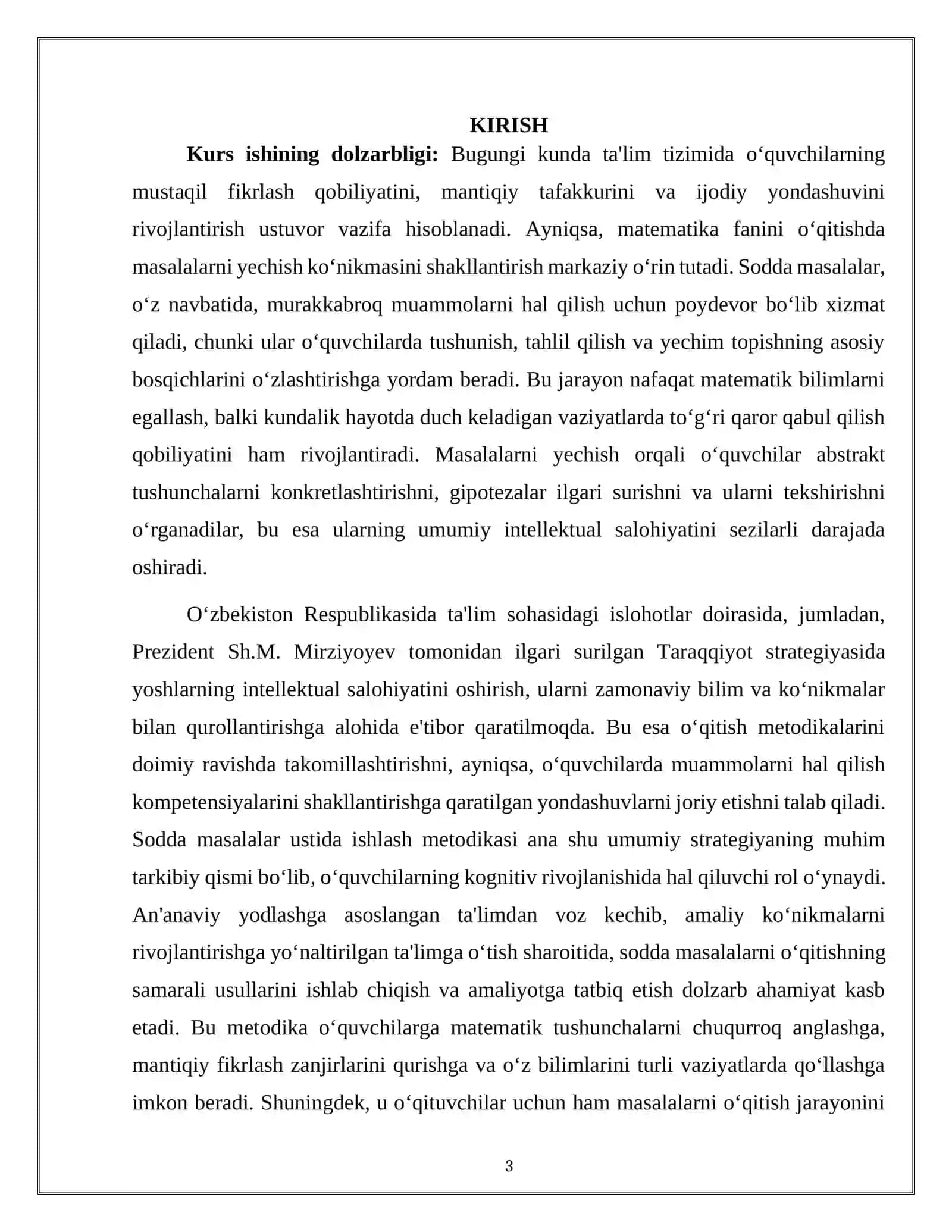 SODDA MASALALAR VA ULAR USTIDA ISHLASH METODIKASI 3