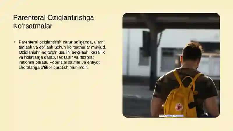 Jarrohlikda parenteral oziqlantirish. 3