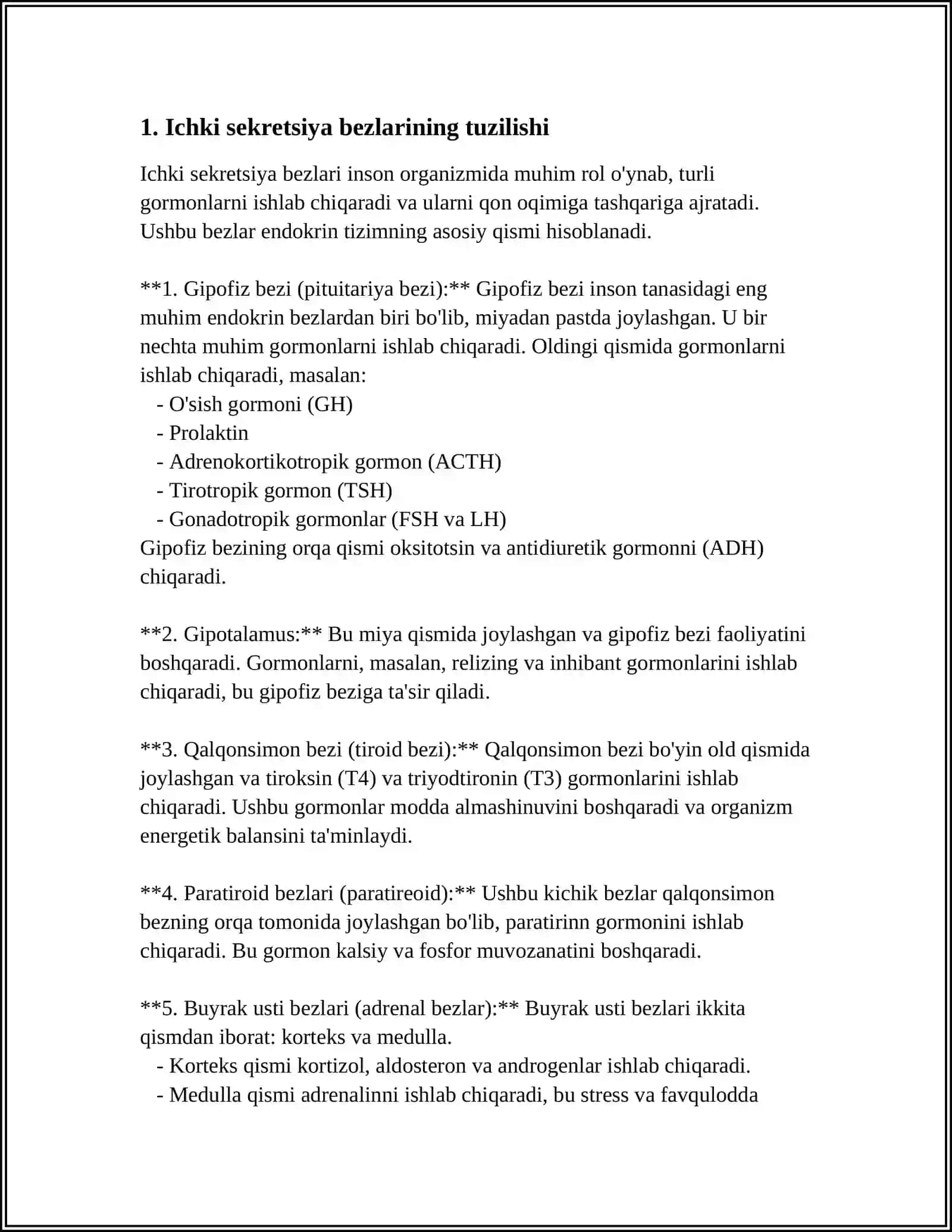 ICHKI SEKRETSIYA BEZLARI VA ULARNING GORMONLARI 3
