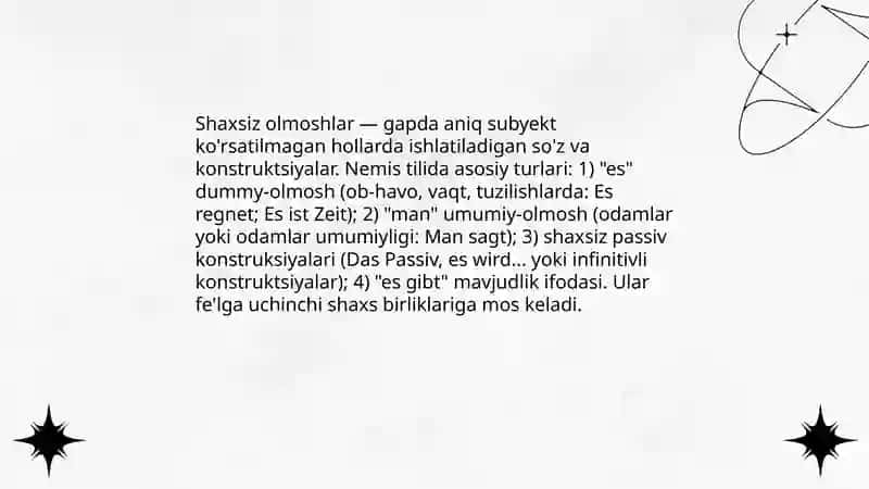 Shaxsiz olmoshlar 3
