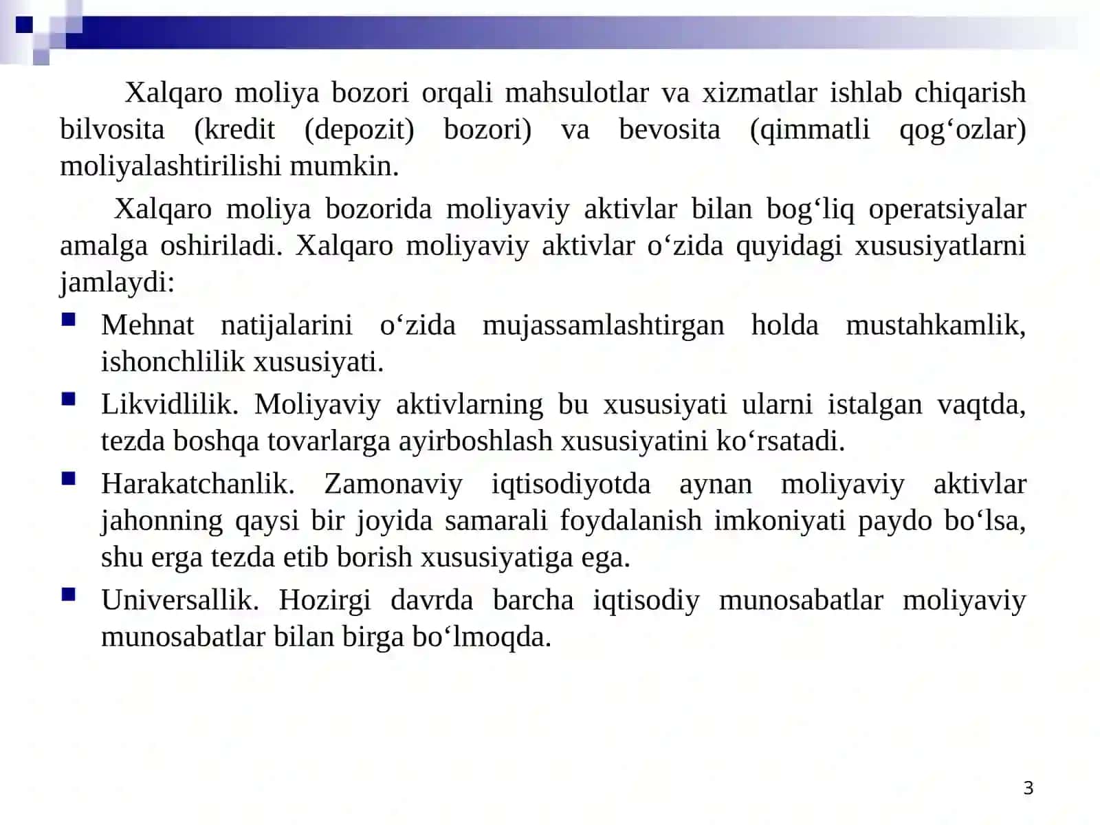 Xalqaromoliya bozori 3