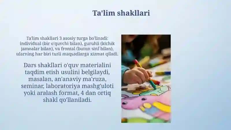 Ta'lim shakllari 3