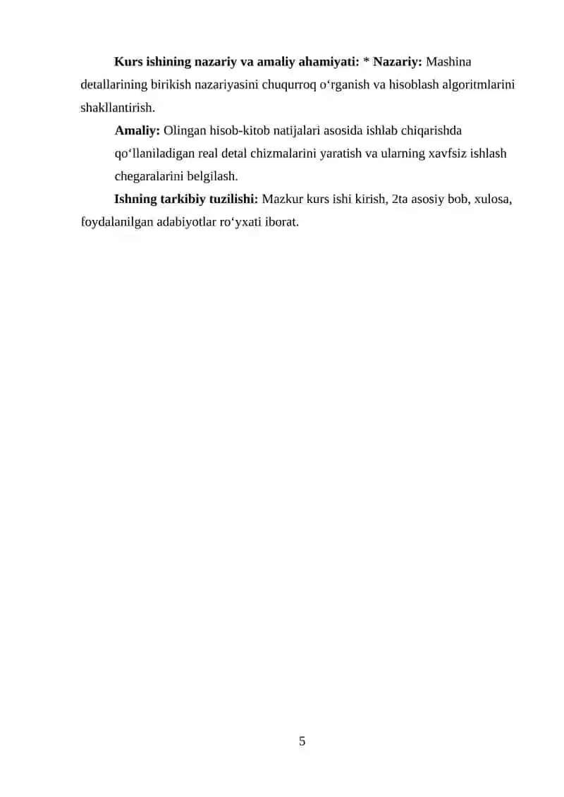 Birikmalar va rezbalar boʻyicha hisoblash tartibi 3