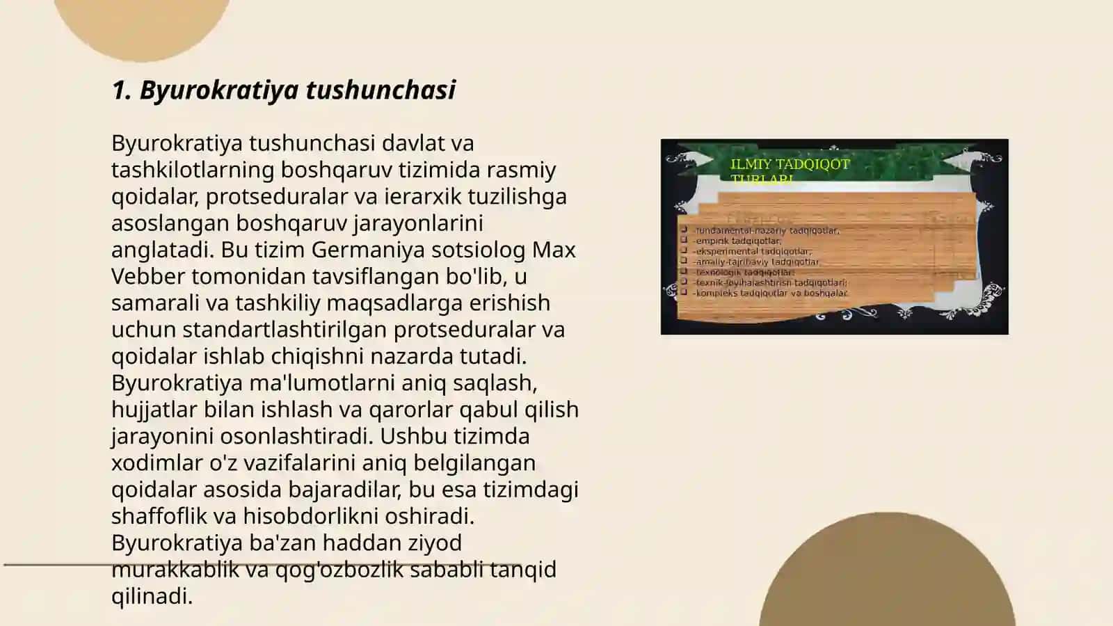 Byurokratiya tushunchasi va turlari 3
