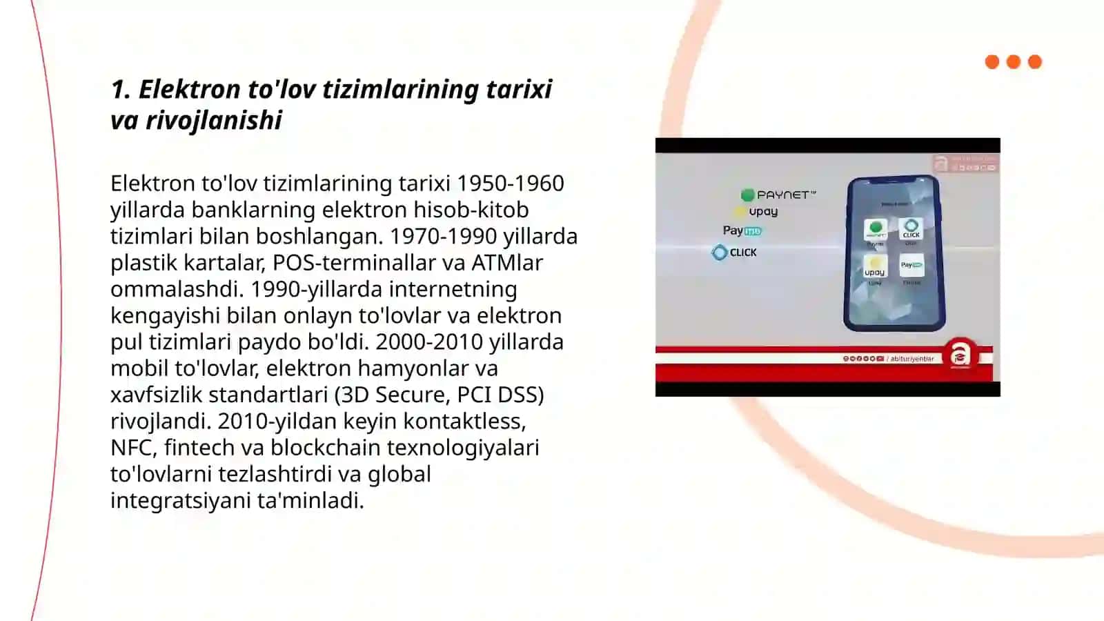 Elektron tòlov tizimlari 3