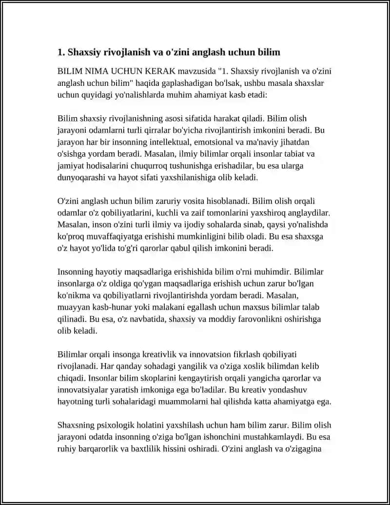 BILIM NIMA UCHUN KERAK 3