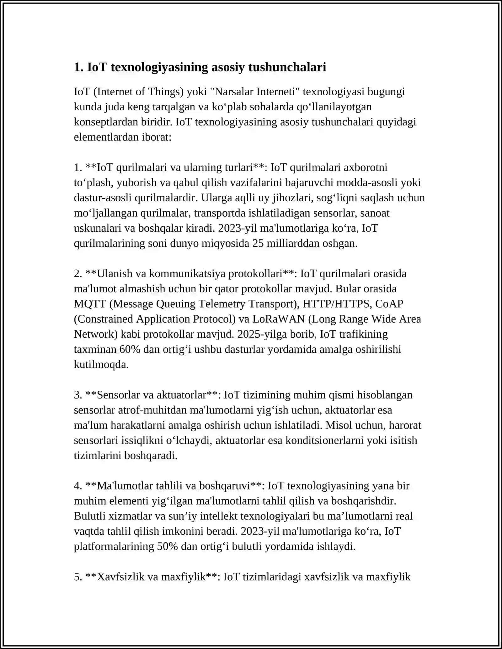 INTERNET NARSALARI (IOT) IMKONIYATLARI VA XAVFSIZLIK XAVFLARI 3