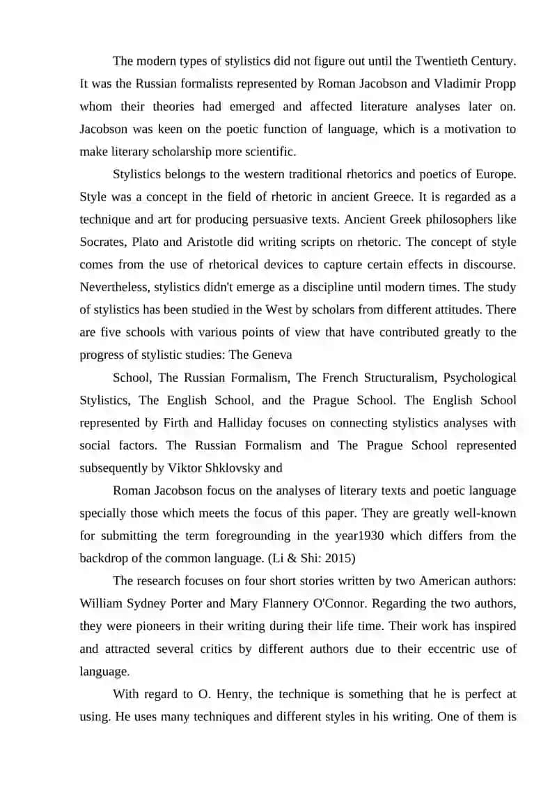 The Chief Criticism of the Short Stories 3