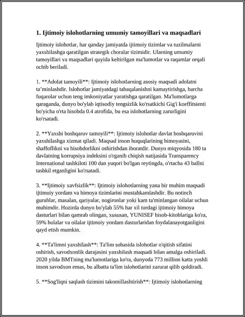 O‘ZBEKISTONDA IJTIMOIY SOHADA AMALGA OSHIRILAYOTGAN O‘ZGARISHLAR MAZMUN VA MOHIYATI 3