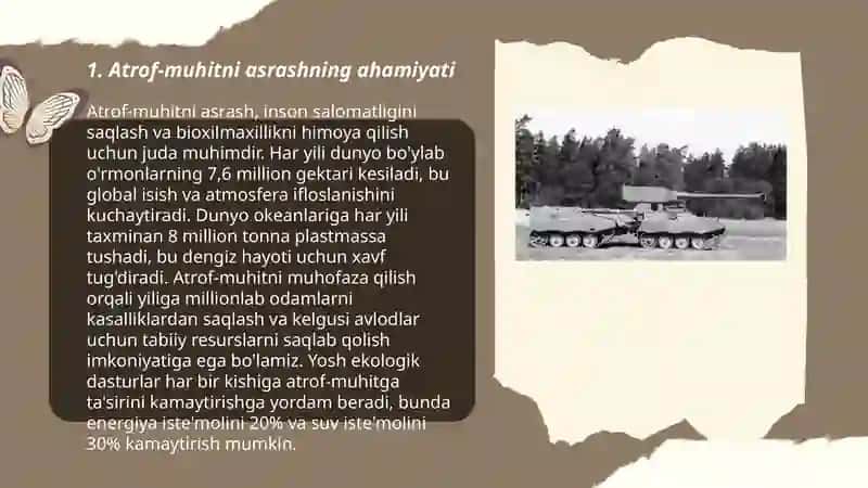 Atrof muhitni asrash haqida slayt 3