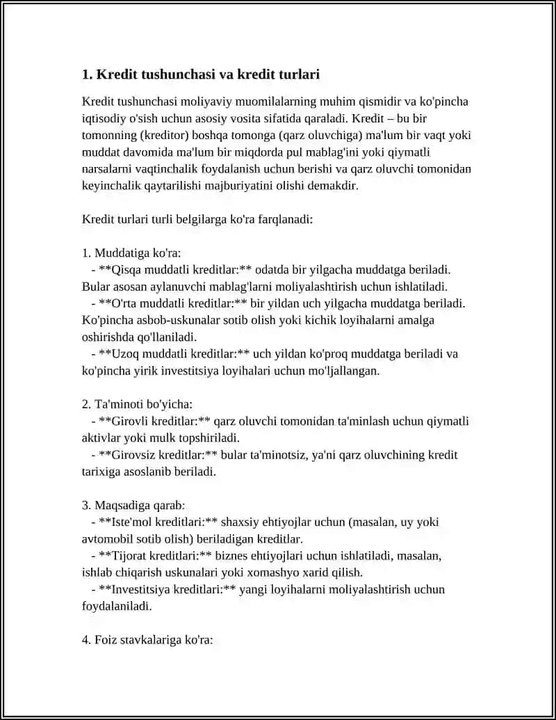 KREDIT VA BANK TIZIMI 3