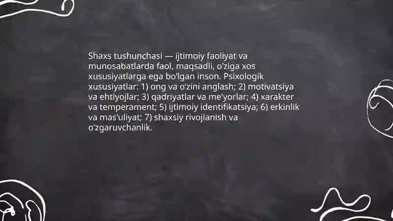 Psixalogiyada shaxs muammosi. Shaxs va faoliyat 3