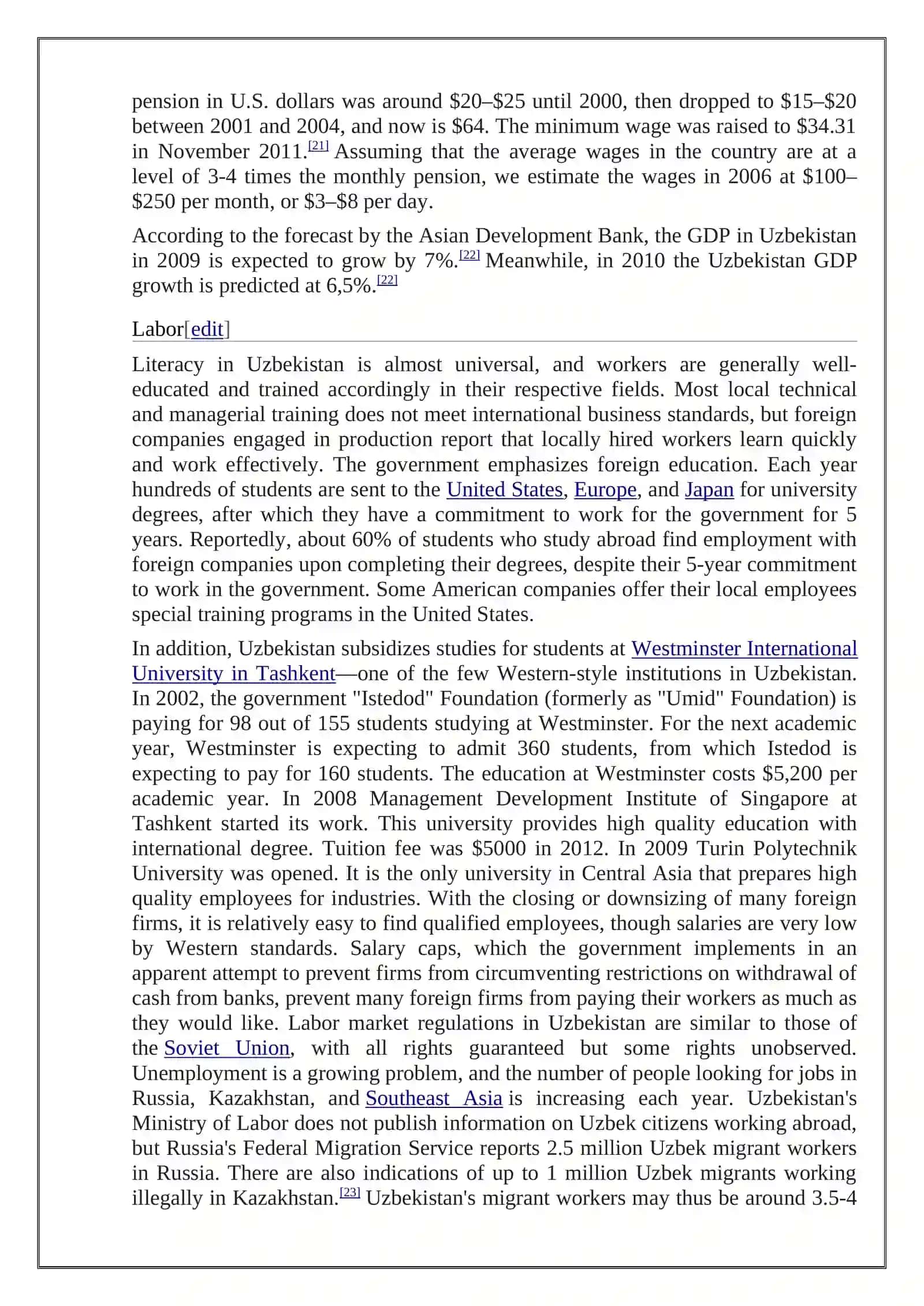 Economy of Uzbekistan 3
